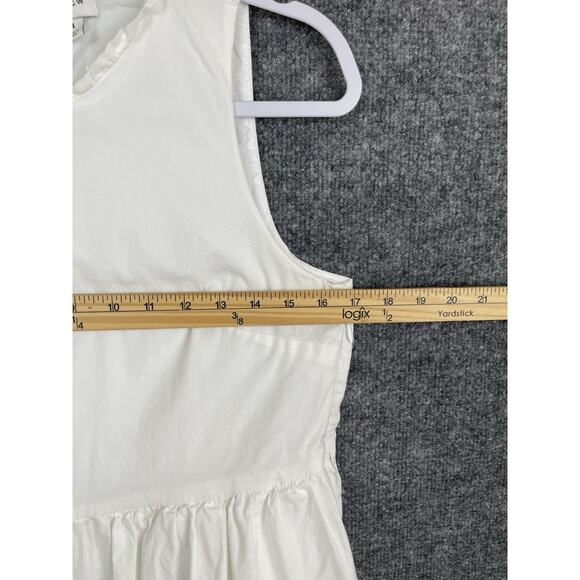 J. Crew Factory White Sun Dress Women's Size 4 Sleeveless Ruffle Colar Cotton - Picture 6 of 14